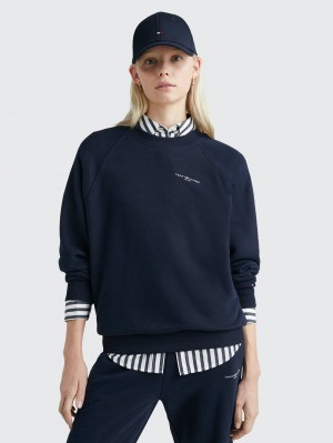 Tommy Hilfiger 1985 Kollektion Relaxed Fit Tröjor Dam Marinblå | 453-ICVQNP