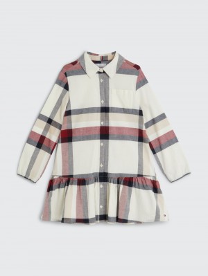 Tommy Hilfiger 3-7 Check Shirt Klänning Tjej Olika Färger | 073-QNRPAL