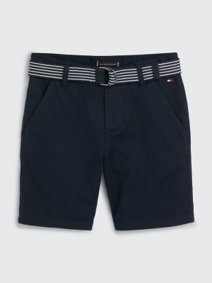 Tommy Hilfiger 3-7 Essential Belted Chino Shorts Pojke Marinblå | 921-WYNPCJ