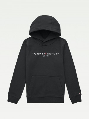 Tommy Hilfiger 3-7 Essential Hoodie Pojke Svarta | 169-ZNDQFO