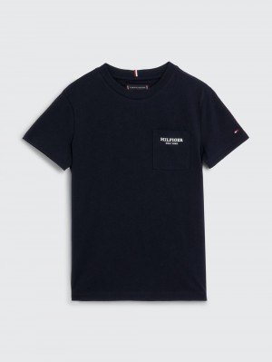 Tommy Hilfiger 3-7 Essential Patch Pocket T-shirt Pojke Marinblå | 076-QFNGTW