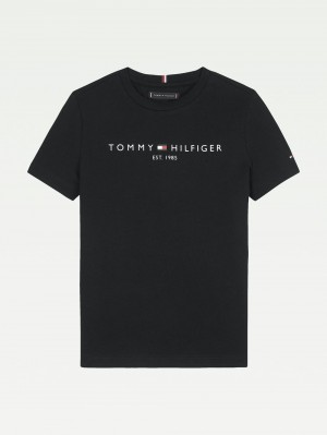 Tommy Hilfiger 3-7 Essential T-shirt Pojke Svarta | 546-SVYCEX