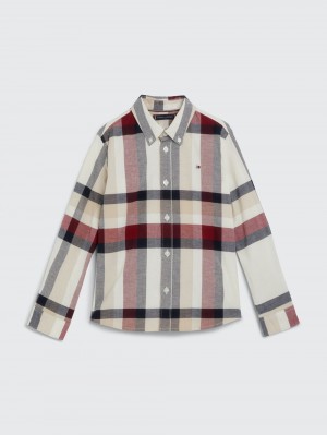 Tommy Hilfiger 3-7 Global Stripe Check Skjorta Pojke Olika Färger | 546-TKYSGP