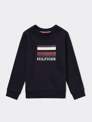 Tommy Hilfiger 3-7 Logo Tröjor Pojke Marinblå | 341-NSXJHM