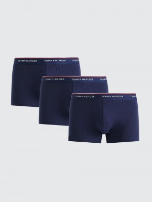 Tommy Hilfiger 3-Pack Stretch Bomull Trunks Underkläder Herr Marinblå | 751-SXGDWK