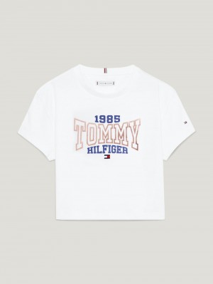 Tommy Hilfiger 8-16 1985 Kollektion Varsity Logo T-shirt Tjej Vita | 237-OGCBXZ