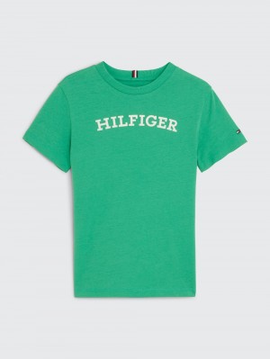 Tommy Hilfiger 8-16 Essential Arched Logo T-shirt Pojke Gröna | 841-XQIKZO