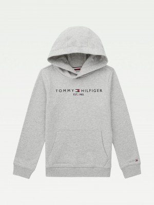 Tommy Hilfiger 8-16 Essential Hoodie Pojke Ljusgrå | 837-XVFOTP