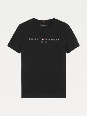 Tommy Hilfiger 8-16 Essential T-shirt Tjej Svarta | 584-JOKYLE