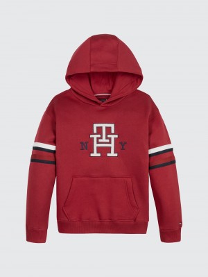 Tommy Hilfiger 8-16 Global Stripe Monogram Hoodie Pojke Röda | 047-OQEMPF