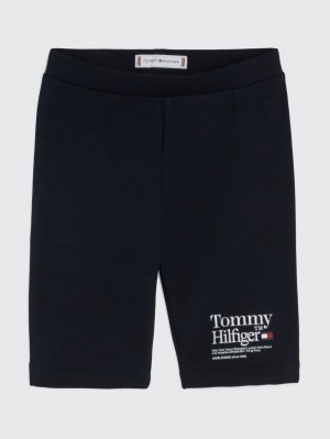 Tommy Hilfiger 8-16 Logo Cycle Shorts Tjej Marinblå | 921-EOGXAI