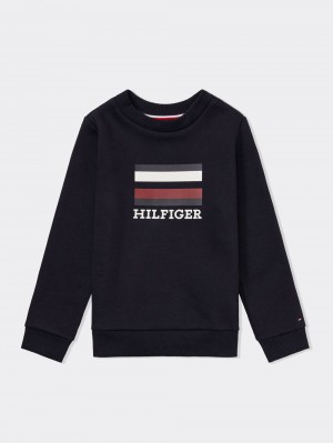 Tommy Hilfiger 8-16 Logo Tröjor Pojke Marinblå | 721-DIVOEG