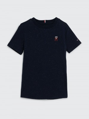 Tommy Hilfiger 8-16 Monogram Slub T-shirt Pojke Marinblå | 963-IMJDVP