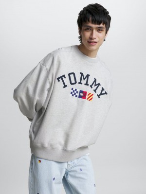 Tommy Hilfiger Archive Boxy Fit Logo Tröjor Herr Grå | 624-WJVAGK