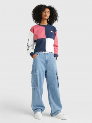 Tommy Hilfiger Archive Low Rise Baggy Cargo Jeans Dam Blå | 479-WAVZXI