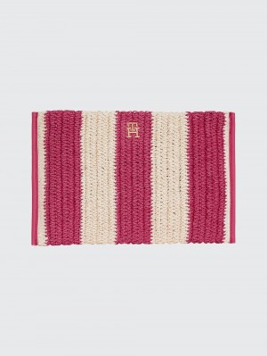 Tommy Hilfiger City Stripe Crochet Pouch Väskor Dam Rosa | 471-WNSJTR