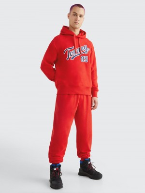 Tommy Hilfiger College Relaxed Hoodie Herr Röda | 543-ISXLVE