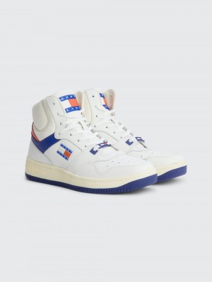 Tommy Hilfiger Colour-Blocked Mid-Top Basketball Sneakers Herr Vita | 210-RIQBAE