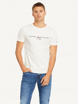 Tommy Hilfiger Core Logo T-shirt Herr Vita | 635-RMEKTF