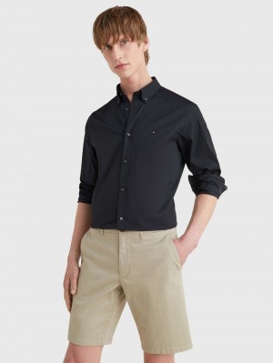 Tommy Hilfiger Core Slim Poplin Skjorta Herr Svarta | 650-QZTUEJ