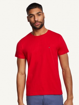 Tommy Hilfiger Essential Bomull T-shirt Herr Röda | 014-LBMFTV