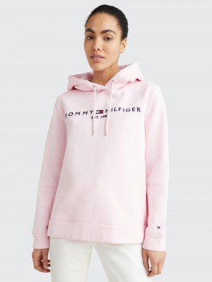 Tommy Hilfiger Essential Drawstring Hoodie Dam Rosa | 941-CDTMKA