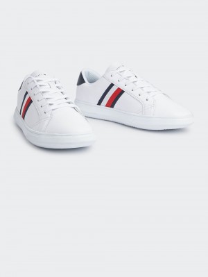 Tommy Hilfiger Essential Läder Sneakers Herr Vita | 172-HUQRWE