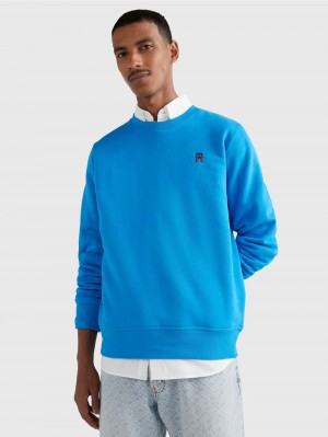 Tommy Hilfiger Flex Fleece Monogram Tröjor Herr Blå | 243-CKFMAH