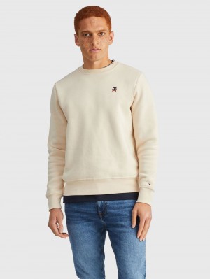 Tommy Hilfiger Flex Fleece Monogram Tröjor Herr Beige | 091-PNCSBA