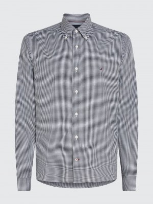 Tommy Hilfiger Flex Gingham Skjorta Herr Blå | 295-LUYHED