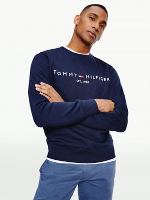 Tommy Hilfiger Flex Logo Tröjor Herr Marinblå | 694-KYNEVR