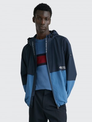 Tommy Hilfiger Gore-Tex Colour-Blocked Hooded Jackor Herr Marinblå | 187-MJVGCU