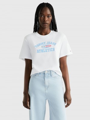 Tommy Hilfiger Gympa T-shirt Dam Vita | 976-JNSLMW