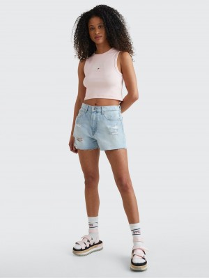 Tommy Hilfiger Hotpants Shorts Dam Blå | 468-XUJKCY