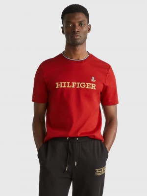 Tommy Hilfiger Icon T-shirt Herr Röda | 132-OWMVRK