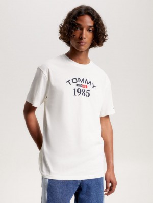 Tommy Hilfiger Klassiska 1985 Curve T-shirt Dam Vita | 476-RQBXCV