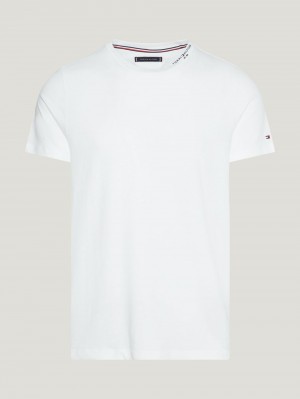 Tommy Hilfiger Logo Collar Slim Fit T-shirt Herr Vita | 907-PCDFHW