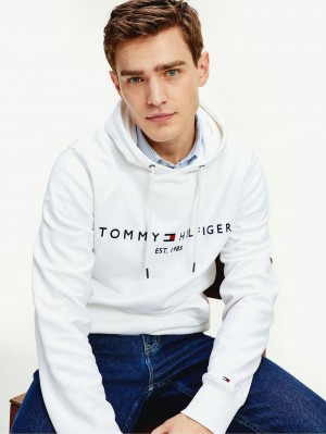 Tommy Hilfiger Logo Hoodie Herr Vita | 487-OJKMXU