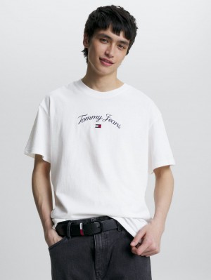 Tommy Hilfiger Logo Relaxed Fit T-shirt Herr Vita | 194-YTHUCI