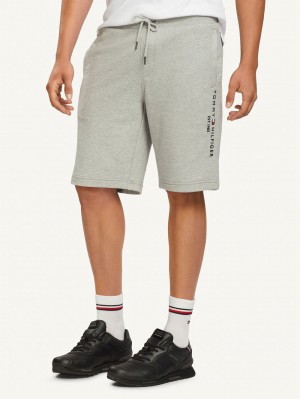 Tommy Hilfiger Logo Sweat Shorts Herr Grå | 053-ROHFVS