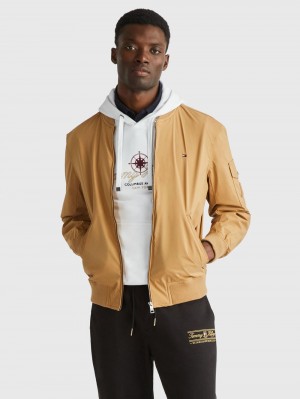 Tommy Hilfiger Lätta Bomber Jackor Herr Khaki | 281-TXUGJS