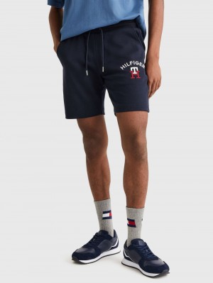 Tommy Hilfiger Mode Sweat Shorts Herr Marinblå | 092-TWLQZO