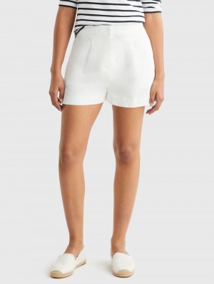 Tommy Hilfiger Plisserad Tailored Shorts Dam Vita | 148-QCALTO