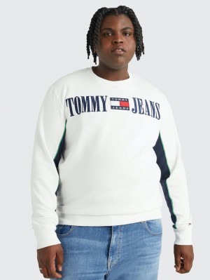 Tommy Hilfiger Plus Archive Crew Tröjor Herr Vita | 364-JWGLNH