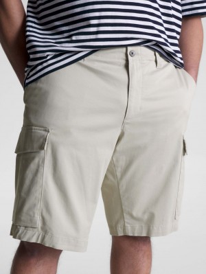 Tommy Hilfiger Plus Twill Cargo Pocket Shorts Herr Grå | 184-ENSPQH