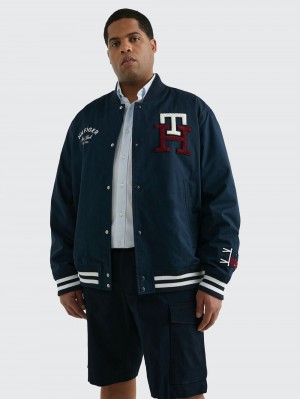 Tommy Hilfiger Plus Varsity Monogram Jackor Herr Marinblå | 924-XLTGSE