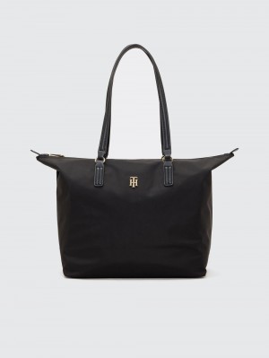 Tommy Hilfiger Poppy New Tote Väskor Dam Svarta | 183-LBZMAV