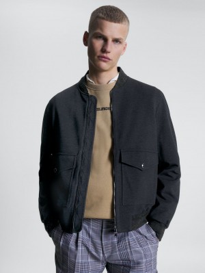 Tommy Hilfiger Punto Milano Bomber Jackor Herr Blå | 839-CVILUR