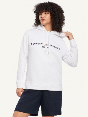 Tommy Hilfiger Regular Hoodie Dam Vita | 162-GNVZTY