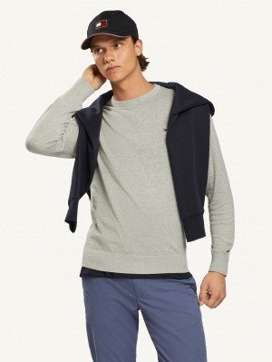 Tommy Hilfiger Signature Crew Neck Tröjor Herr Grå | 378-AUERST